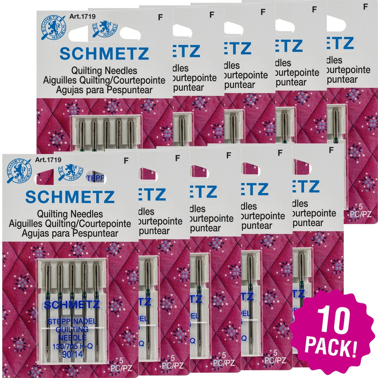 Multipack of 10 - Schmetz Quilt Machine Needles-Size 14/90 5/Pkg